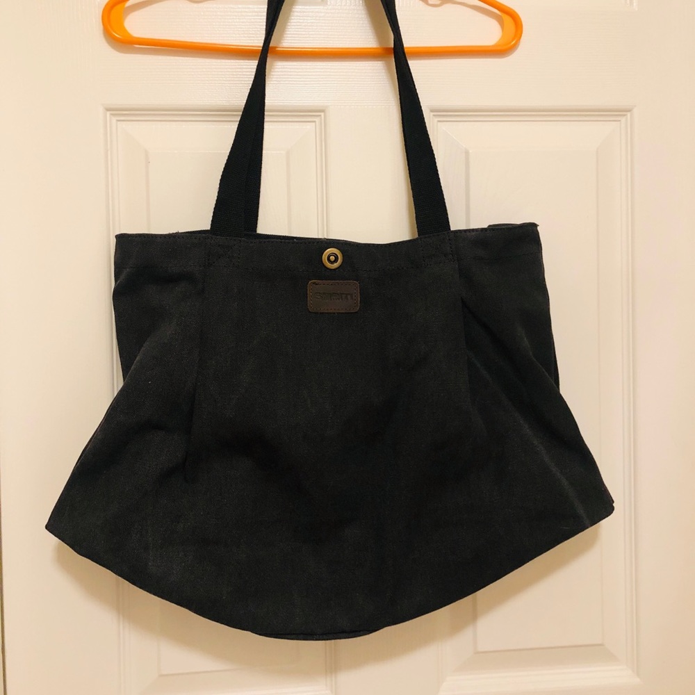 SMRITI charcoal canvas tote bag